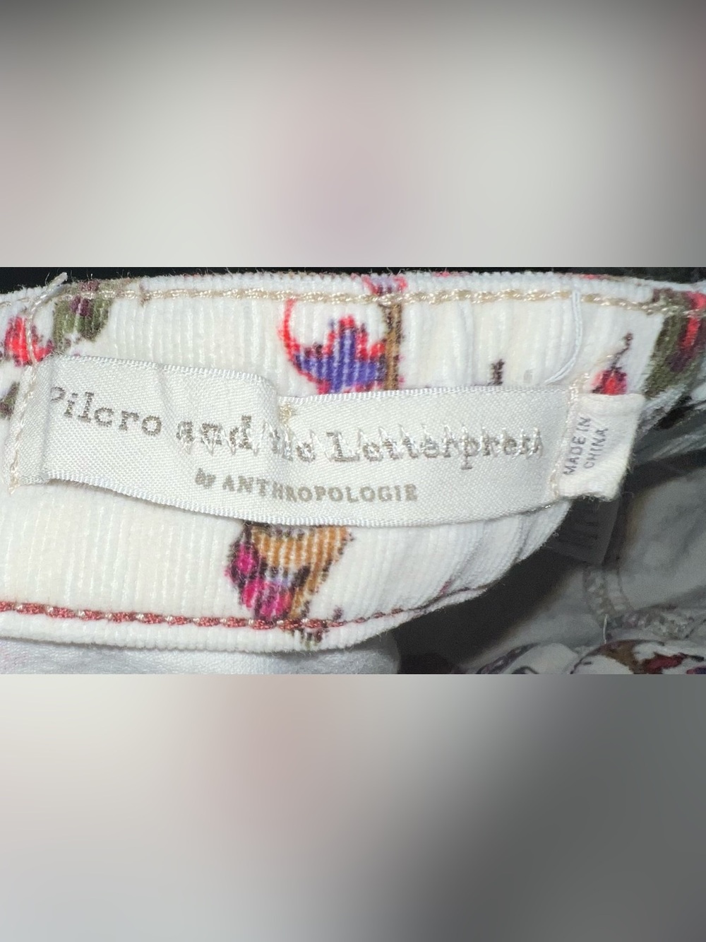 Anthropologie Pilcro And The Letterpress Floral Corduroy High Rise Bootcut Pants - Picture 4 of 7
